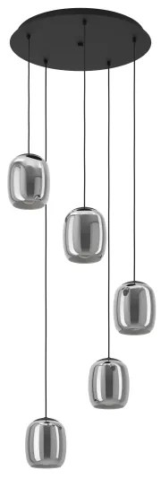 Lustră pe cablu Eglo 901194 CIAMPINO 5xE27/28W/230V gri