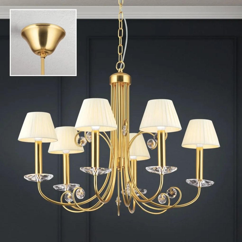 Candelabru stil clasic cu cristal K9 ARIANE 6L auriu