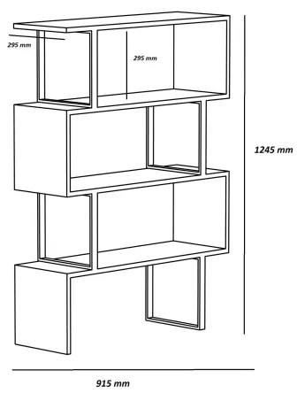 Bibliotecă ADRIANA 124x91,5 cm bej/neagră