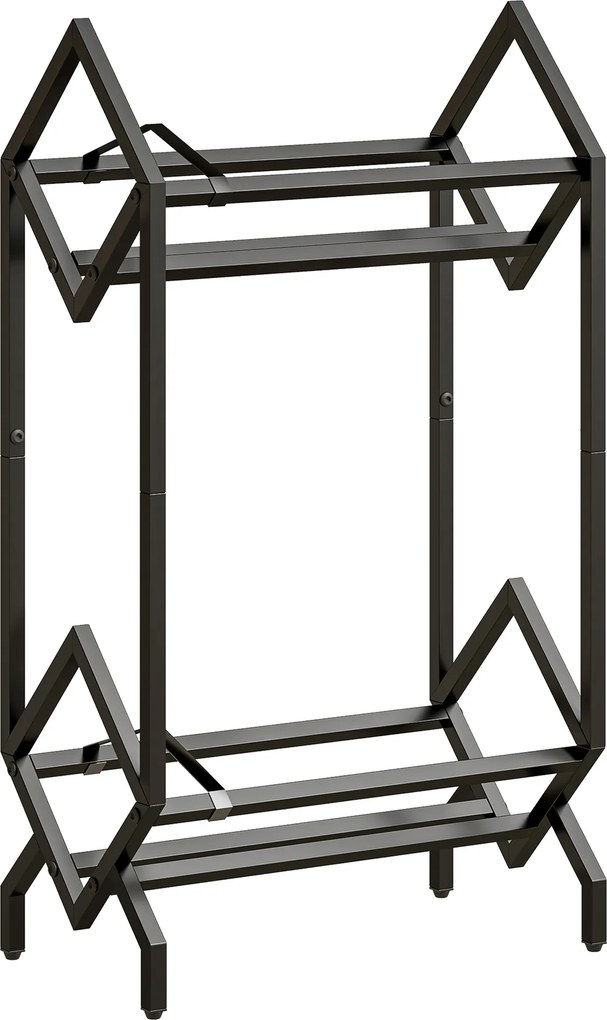 HOMCOM Organizator CD-uri pentru 50 CD-uri, Organizator Viniluri 2 Niveluri din Metal pentru DVD-uri, Cărți, Albume, Negru | Aosom Romania