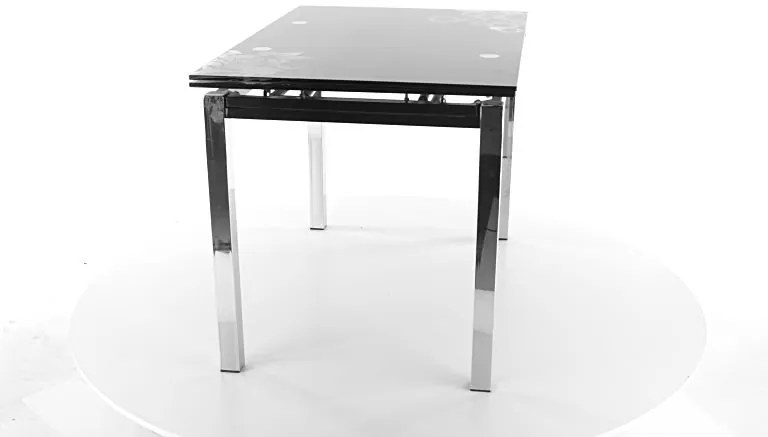 Masă de sufragerie extensibilă 110-170 cm Gerardo (negru + cromat) (pentru 4 până la 6 persoane). 1050184