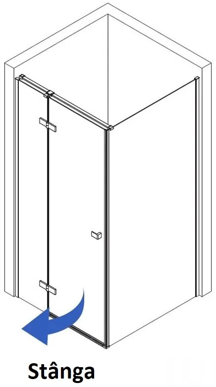 Cabina de dus cu usa batanta stanga Rea Atlas 90 x 90 cm crom