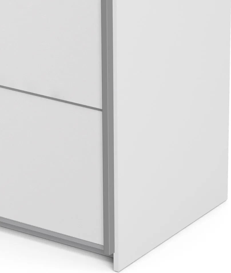 Șifonier cu uși glisante Tvilum Verona, 122x202 cm, alb