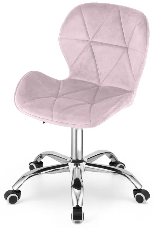 OFERTA Scaun de birou roz pudra AVOLA VELVET Clasa II.