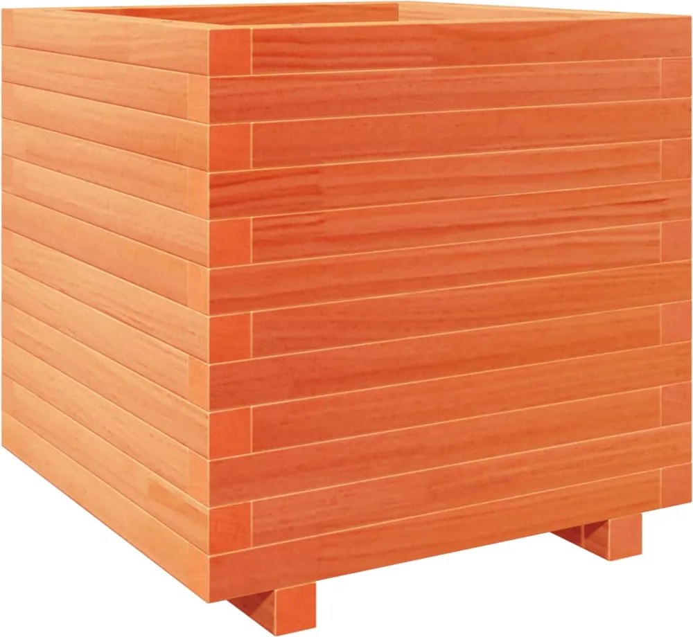 vidaXL Jardinieră grădină, maro ceruit, 50x50x49,5 cm, lemn masiv pin