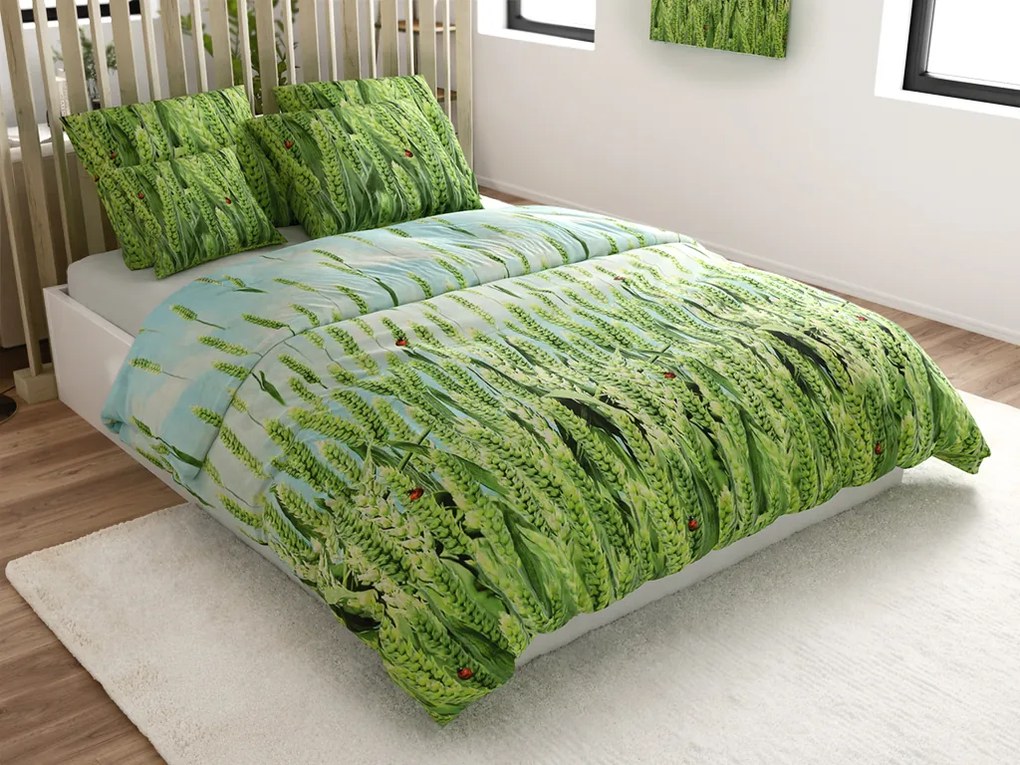 Lenjerie de microfibra POSANA verde Dimensiune lenjerie de pat: 2 buc 70 x 80 cm | 160 x 200 cm