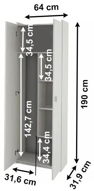 Dulap cu rafturi Nariel Typ 6 (Alb). 808797