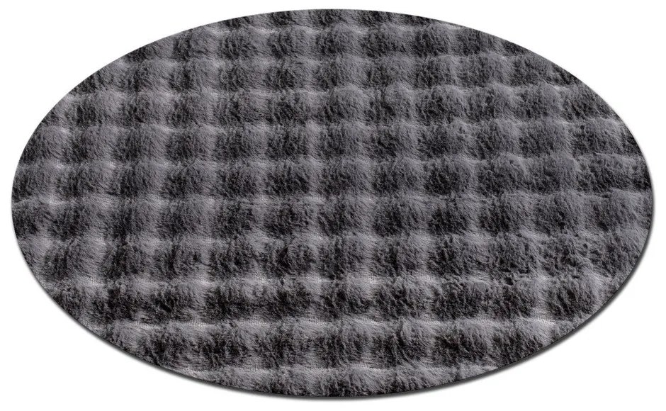 Covor gri antracit lavabil rotund ø 145 cm Bubbly – Oyo Concept