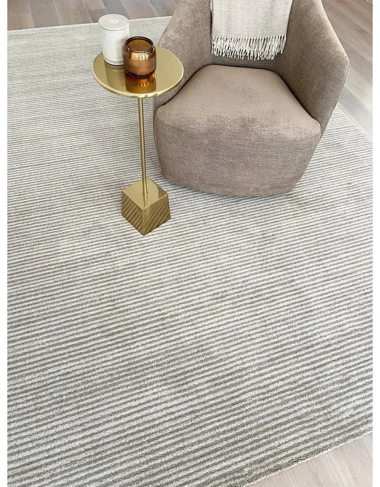 Covor crem din lână 160x240 cm Calisia M Ribs – Agnella