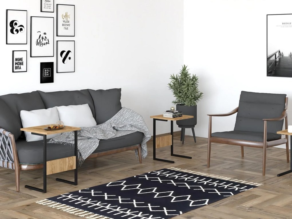 Set 3buc. măsuțe cafea Bameni (negru + oud) . 1094336