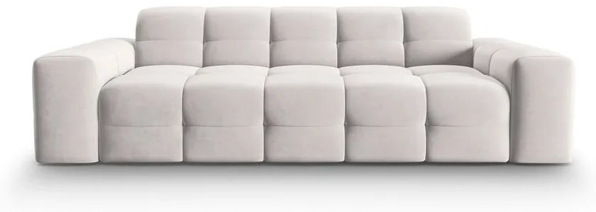 Canapea gri deschis cu tapițerie din catifea 222 cm Kendal – Micadoni Home