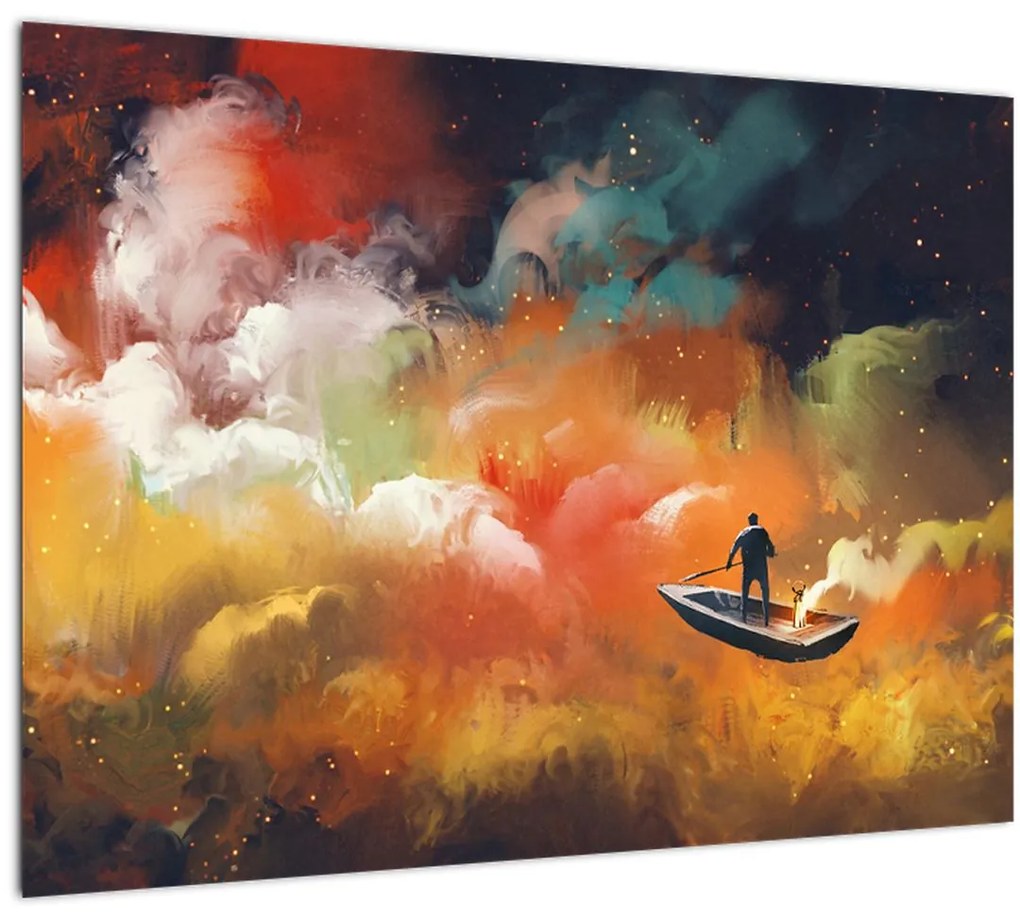 Tablou - Om navigând prin spațiu (70x50 cm)