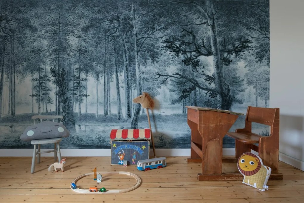 Tapet Lovers Forest, Vintage Blue, Rebel Walls