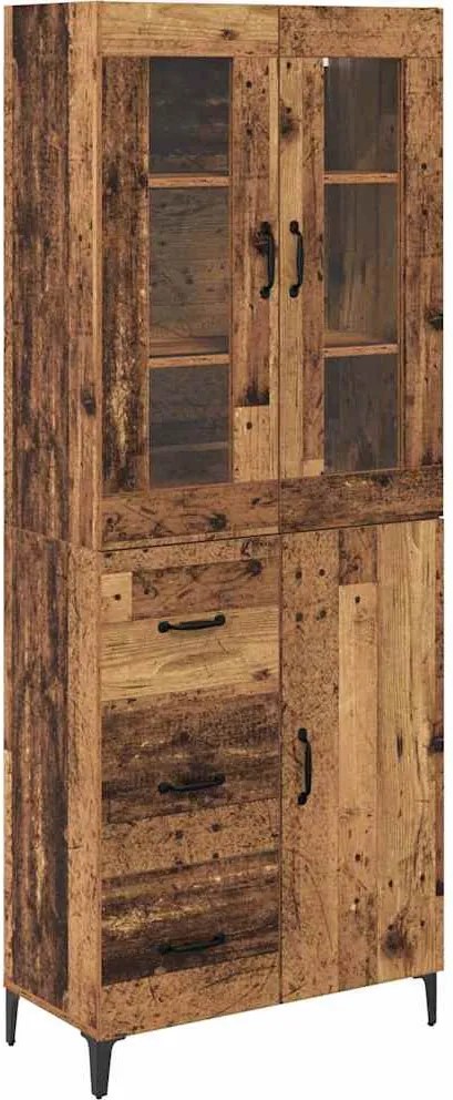 vidaXL Bufet Pe perete Lemn Vechi 69,5 x 34 x 180 cm Lemn compozit