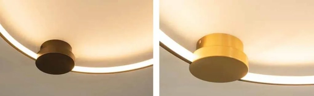 Lustra aplicata LED design inelar Ring negru, 80cm