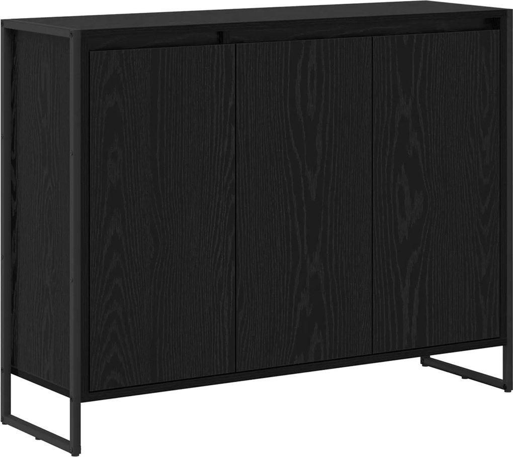 vidaXL Dulap lateral Stejar Negru 96,5 x 30 x 75 cm Lemn compozit