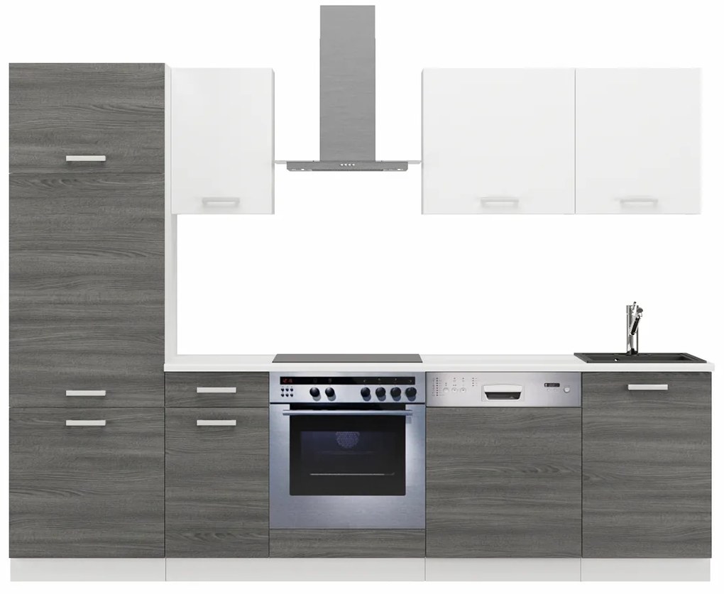 Dulap Tanith 270 cm (stejar ribbeck + alb). 1065877