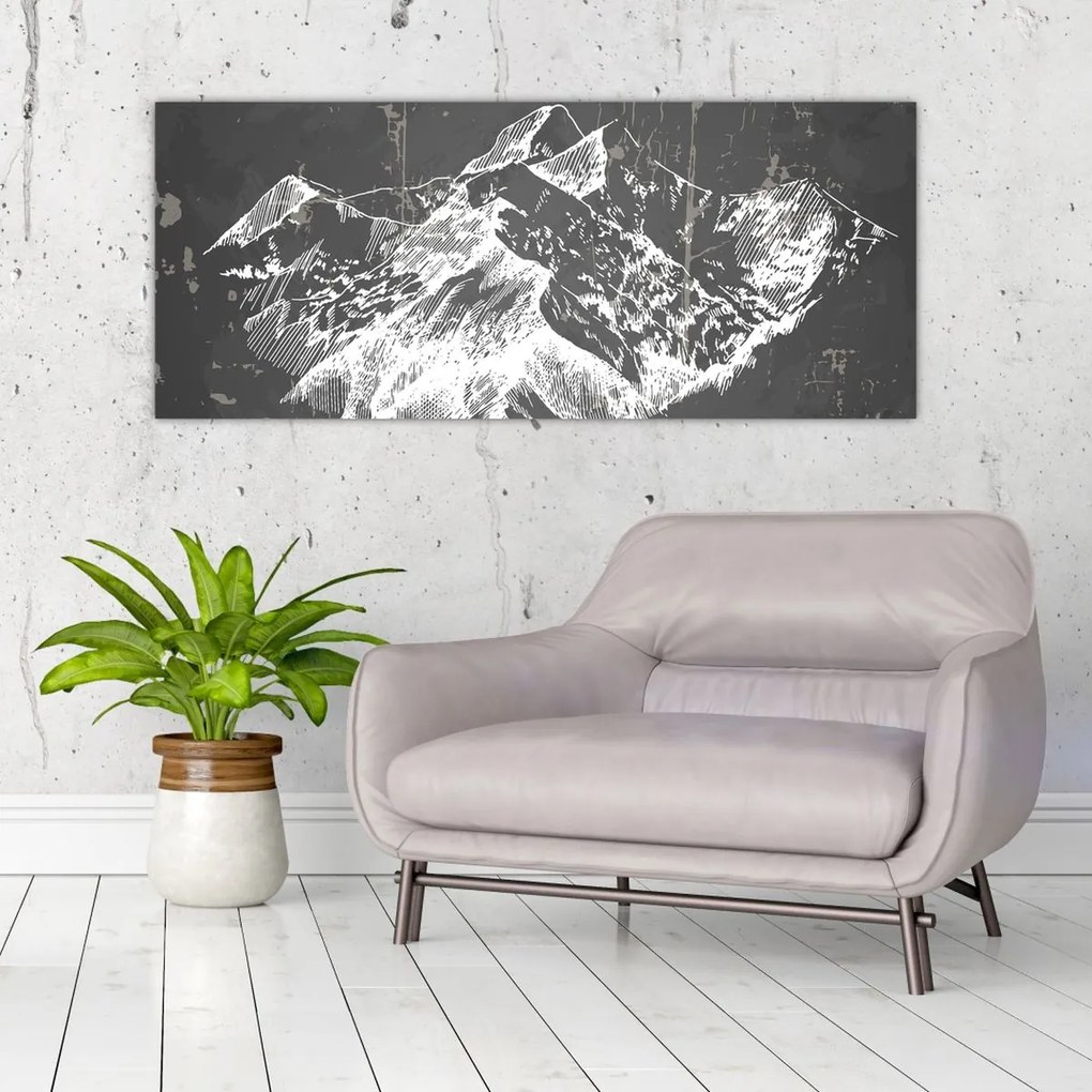 Tablou - Ilustrație de munți (120x50 cm)