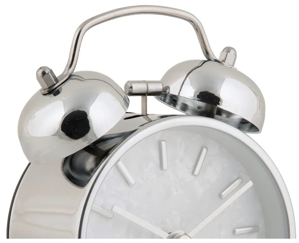 Karlsson 6009CH design ceas cu alarmă argintiu, diametru 12 cm