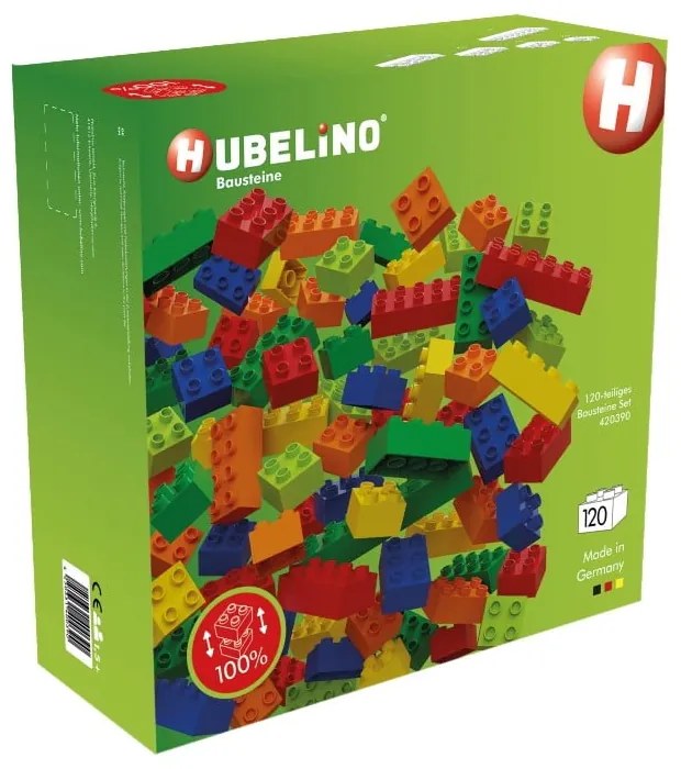 Set cuburi de construit Hubelino Rainbow, 120 piese