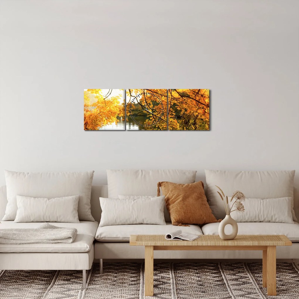 Tablou - Copac de toamnă (cu ceas) (90x30 cm)