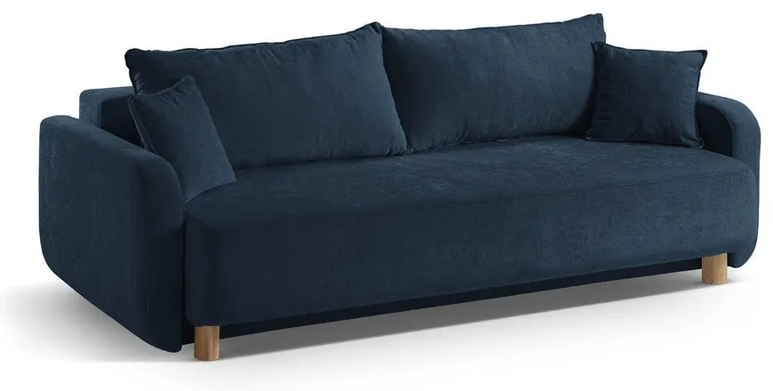 Canapea albastru-închis extensibilă, cu spațiu de depozitare 231 cm Elen – Micadoni