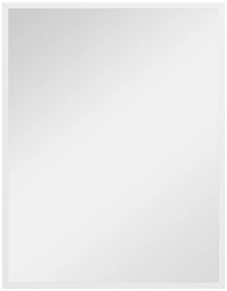 HOMCOM Oglindă Dreptunghiulară de Baie 70x90 cm Oglindă de Perete Decorativă pentru Living Antreu Hol Orizontală sau Verticală Albă | Aosom Romania