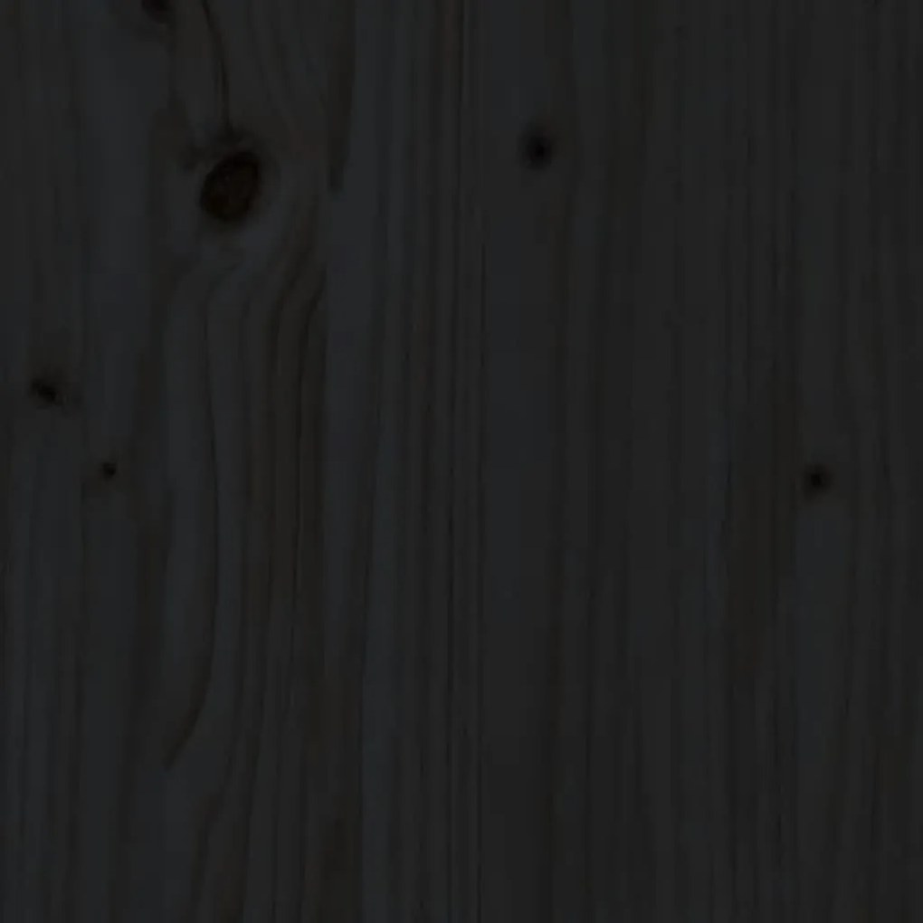 Pat de zi, negru, 90x200 cm, lemn masiv de pin Negru, 90 x 200 cm