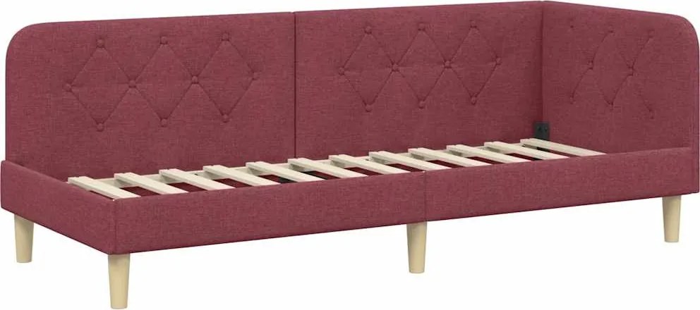 vidaXL Cadru de pat colțar Roșu Vin 80 x 200 cm țesătură