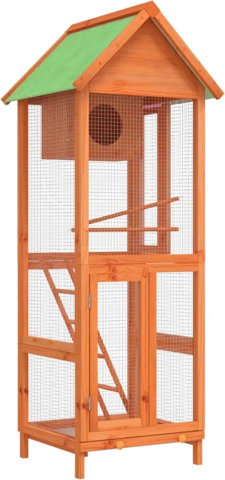 vidaXL Colivie de păsări maro 60x58,5x160 cm din lemn masiv de pin