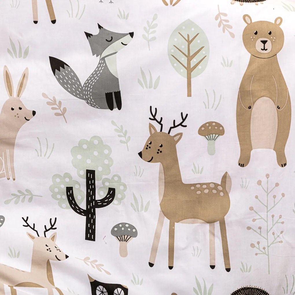 Lenjerie de pat din bumbac pentru copii 4Home Nordic Friends, 100 x 135 cm, 40 x 60 cm