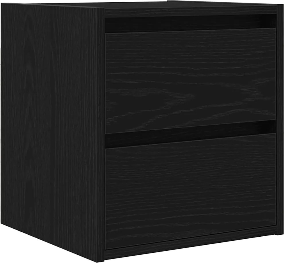 vidaXL Noptiera montata pe perete Stejar negru 38x34x40 cm