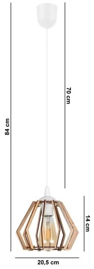 Lustră pe cablu BERGO 1xE27/60W/230V albă