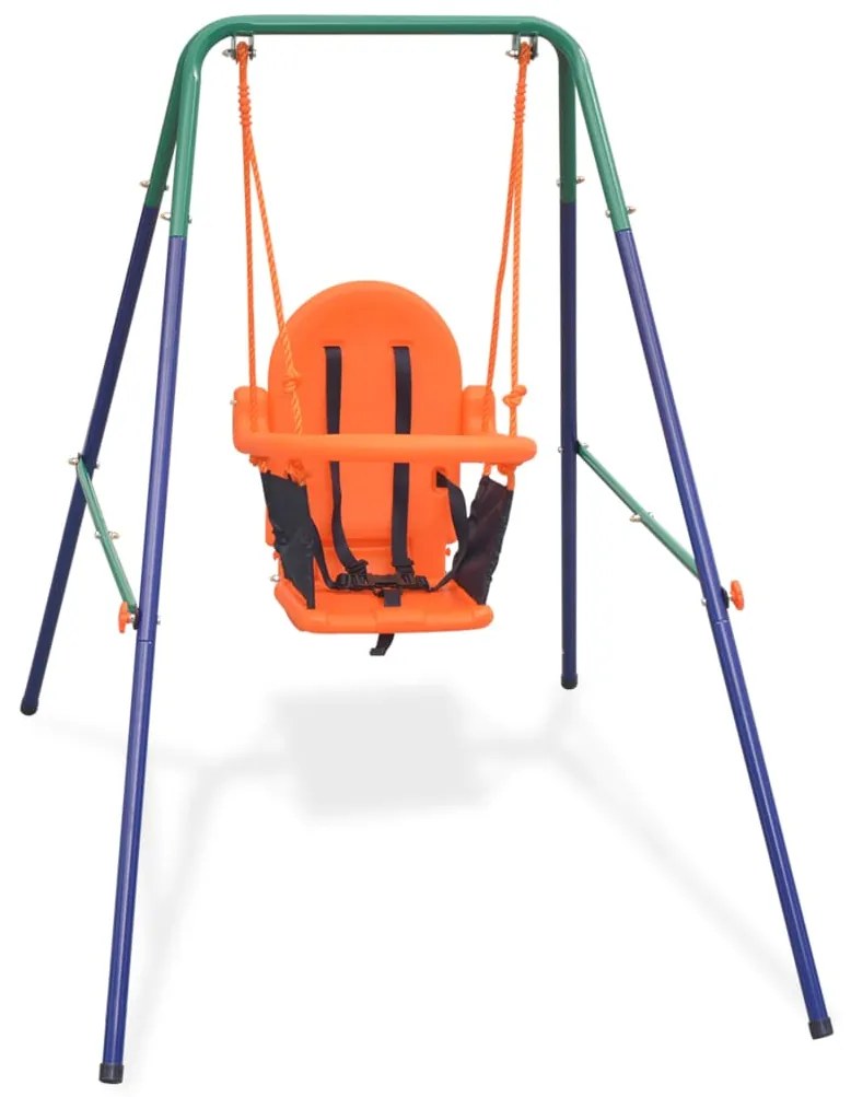 vidaXL Set de leagăn pentru copii mici cu ham de siguranță portocaliu