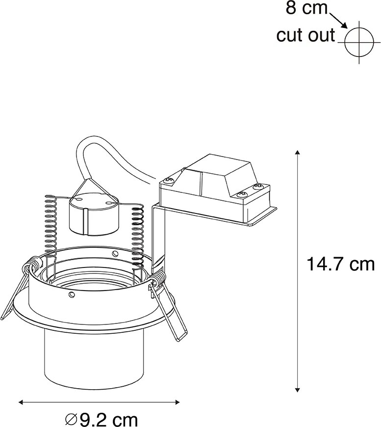 Spot modern integrat, gri antracit, GU10, 50 mm, rotund, orientabil - Installa
