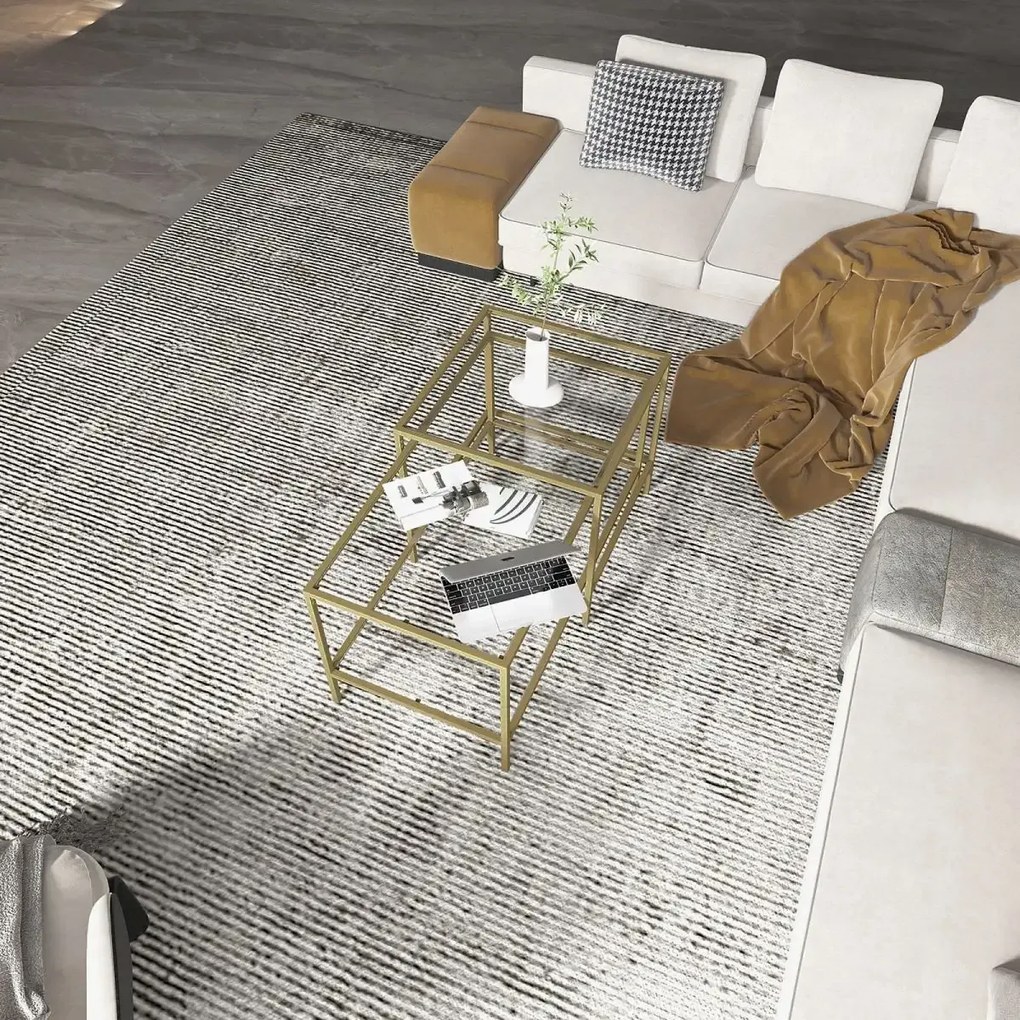 Masa de cafea Deco metal-sticla-auriu,Homs,seria D-710,0029