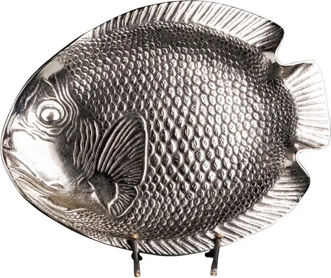 Tava servire, argintie, din aluminiu, Fish