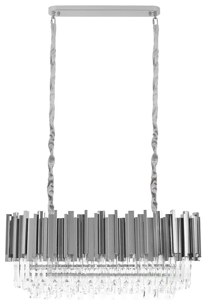 Lustra suspendata, Cristale de Sticla, Glamour Long Silver 90