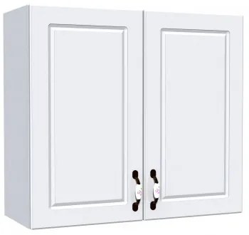 Corp superior 80 cu 2 usi cu scurgator de vase Zebra MDF alb drept