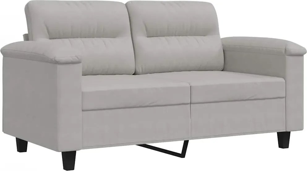 vidaXL Canapea cu 2 locuri, gri deschis, 120 cm, țesătură microfibră
