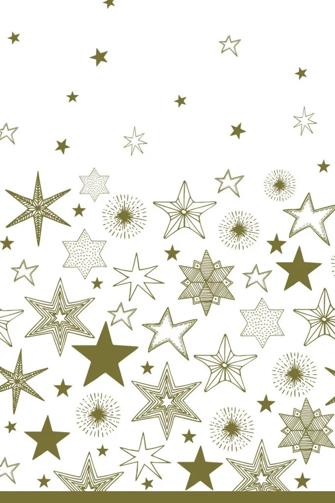 Crăciun Gold Stars față de masă din hârtie 120x180 cm