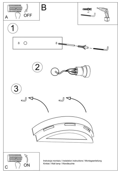 Aplică perete HELIOS 1xE27/60W/230V alb