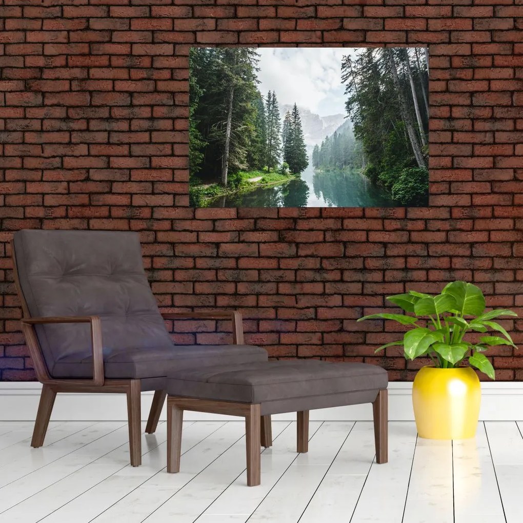 Tablou lacului în pădure (90x60 cm)