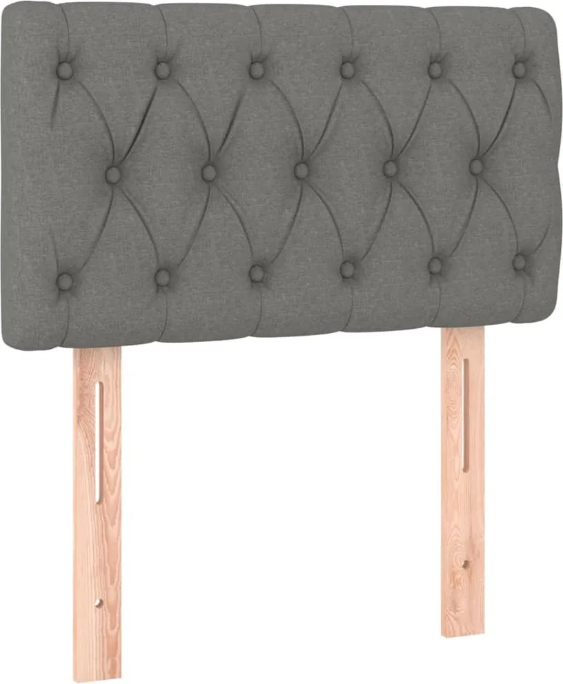 vidaXL Tăblie de pat, gri închis, 80x7x78/88 cm, textil