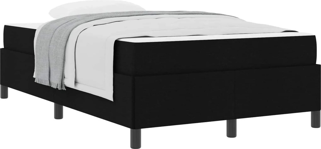 vidaXL Pat cu arcuri Negru 120 x 190 cm țesătură