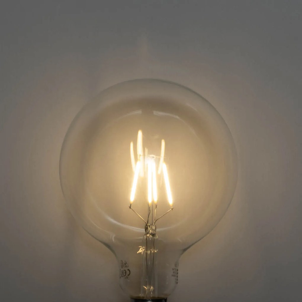 Set de 5 becuri LED E27 cu filament spiralat, dimabile în 3 trepte, G125 4W 450 lm 2700K