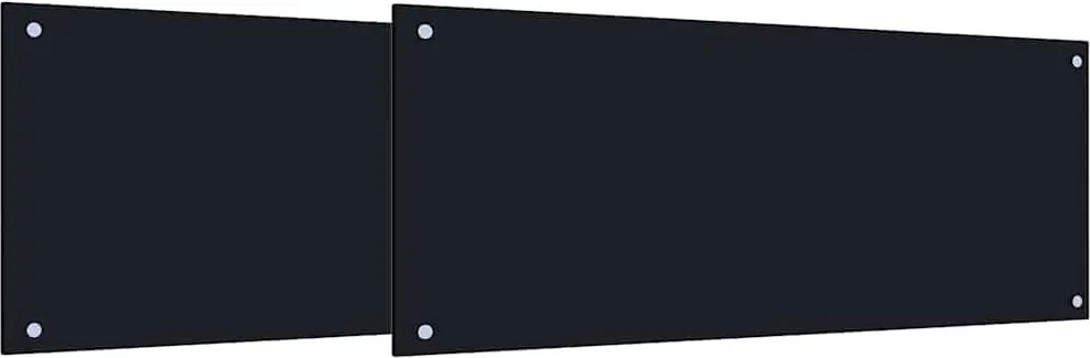 vidaXL Panou de bucătărie 2 pcs Negru 100 x 40 cm sticlă securizată