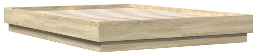 3209858 vidaXL Cadru de pat, stejar sonoma, 140x200 cm, lemn prelucrat