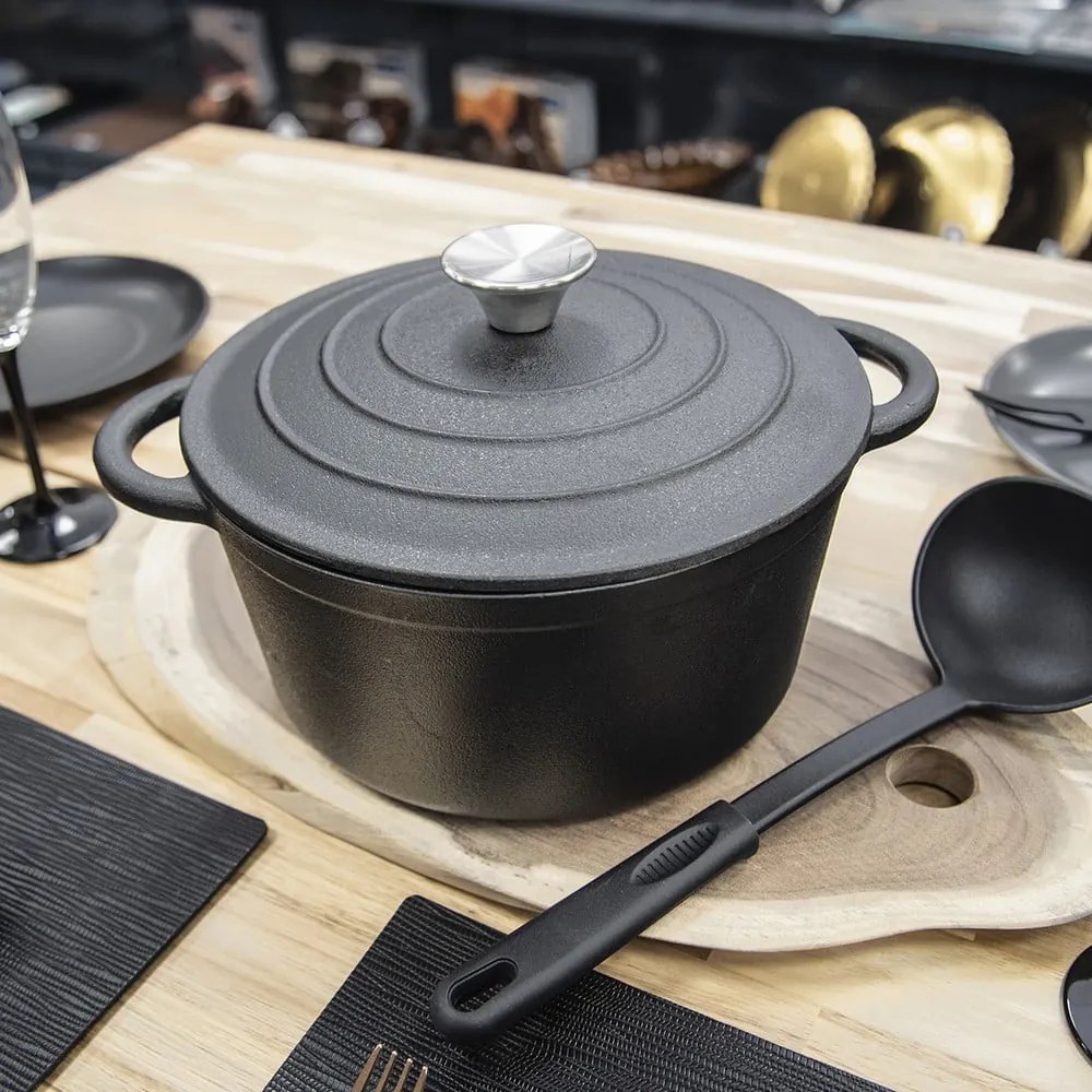 Oală cu capac din fontă 4 l adecvată pentru plita cu inducție LITINA – Orion