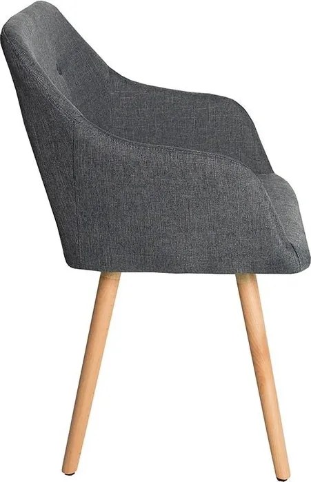 Set 2 scaune cu brate design nordic Scandinavia gri inchis A-36823 VC